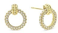 Meridian 18K Yellow Gold Caviar Diamond Circle Drop Earrings