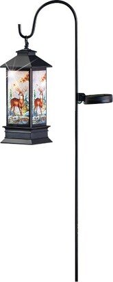 Collections Etc. Collections Etc Solar Powered Deer Lantern with Shepherd Hook 4 X 4 X 11