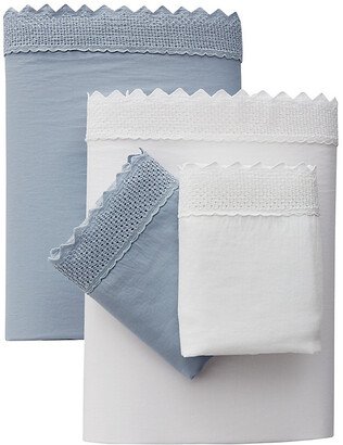 Set of 2 Embroidered Pillowcases Cornflower Standard