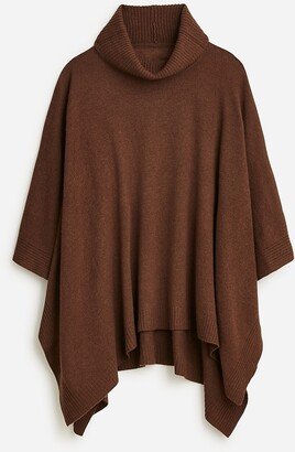 Turtleneck poncho in wool-cashmere blend