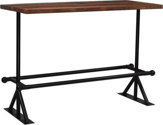 Bar Table Solid Reclaimed Wood Dark Brown 59.1x27.6x42.1