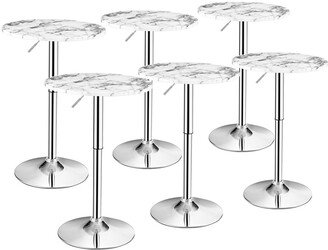 6PCS Round Bistro Bar Table Height Adjustable 360-degree - See details
