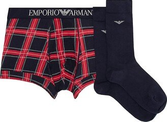 2-Piece Socks & Plaid Boxer Briefs Set