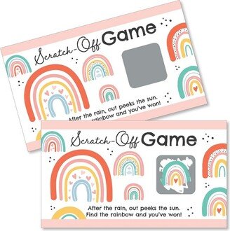 Big Dot of Happiness Hello Rainbow - Boho Baby Shower and Birthday Party Game Scratch Off Cards - 22 Count