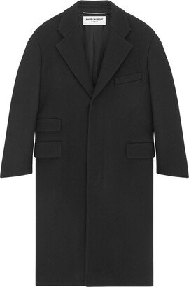 Notched-Lapels Wool Single-Breasted Coat