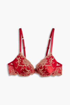 Embroidered stretch-jersey underwired push-up bra