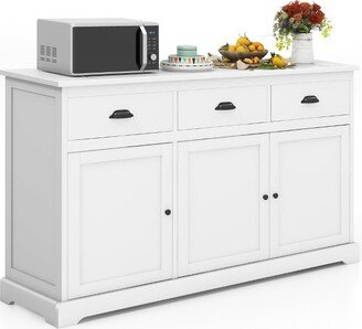 3 Drawers Sideboard Buffet Cabinet Console Table Kitchen Storage Cupboard White