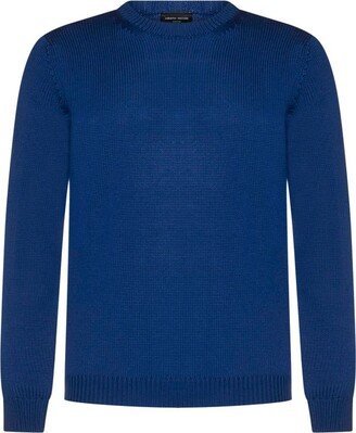 Long-Sleeved Crewneck Knitted Jumper-AM