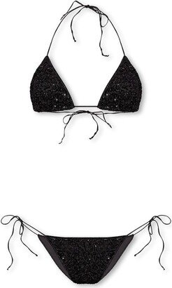 Sequin Embellished Bikini Set