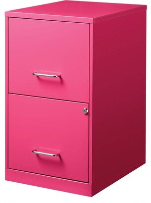 EPOWP 2 Drawer Metal SOHO Vertical File Cabinet, 18 in, Pink