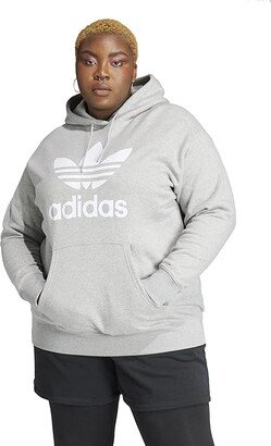 Plus Size Trefoil Hoodie (Medium Grey Heather 2) Women's Sweatshirt