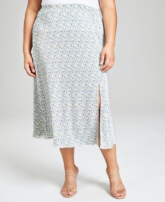 And Now This Plus Size Knit Midi Skirt