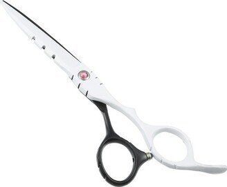 Unique Bargains Hair Cutting Barber Scissors Stainless Steel for Barber Shop and Home Use 6.5 Black and White 1PC