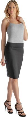 24seven Comfort Apparel Womens Elastic Waistband Pencil Skirt-Black-1X