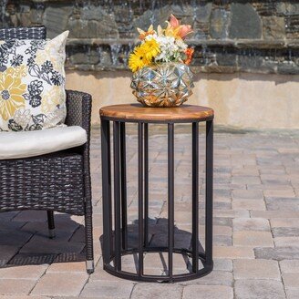Canary Outdoor Acacia Wood Round Accent Table