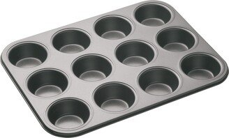 Non Stick 12 Cup Deep Baking Pan 35cm x 27cm Grey