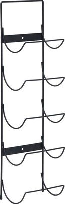 Wall Mounted Wine Rack for 5 Bottles Black Iron