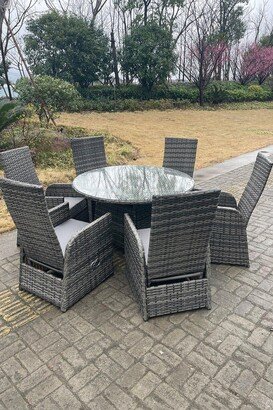 Fimous Outdoor Rattan Dining Sets Adjustable Chair Dining Table And Chair Set