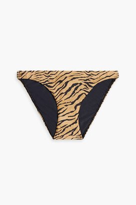 Tiger-print low-rise bikini briefs