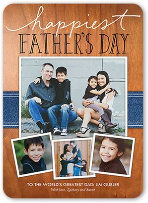 Father's Day Cards: Happiest Handwritten Father's Day Card, Brown, Matte, Signature Smooth Cardstock, Rounded