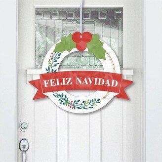 Big Dot Of Happiness Feliz Navidad - Outdoor Spanish Christmas Party Decor - Front Door Wreath