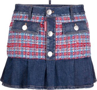 Low-Rise Denim Miniskirt