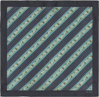 Stripe-Print Silk Square Pocket