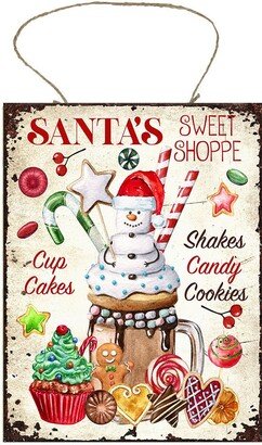 Santa's Sweet Shop Christmas Printed Handmade Wood Sign