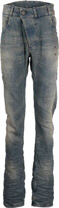 Distressed Mid-Rise Skinny Jeans