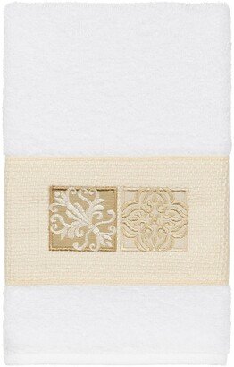 Vivian Embellished Hand Towel - White
