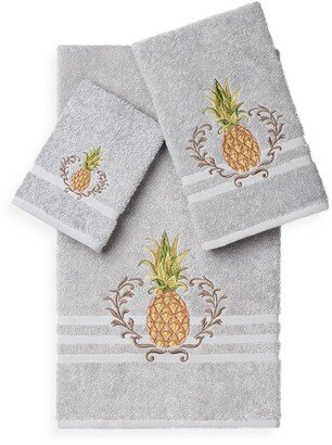 Welcome 3-Piece Embellished Towel Set - Light Grey