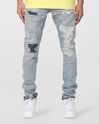 Men's Washed Stitch Patch Repair Jeans