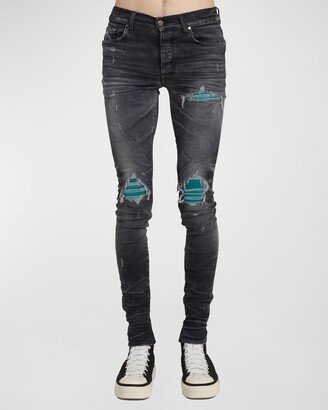 Men's MX1 Contrast-Patch Skinny Jeans