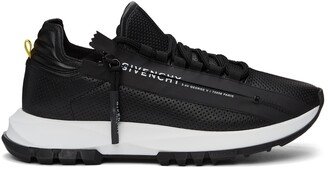 Black Perforated Leather Spectre Runner Zip Low Sneakers