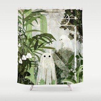 There's A Ghost in the Greenhouse Again Shower Curtain