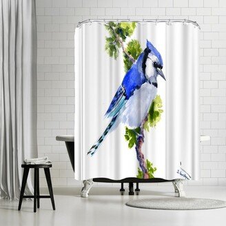 71 x 74 Shower Curtain, Blue Jay 5 by Suren Nersisyan