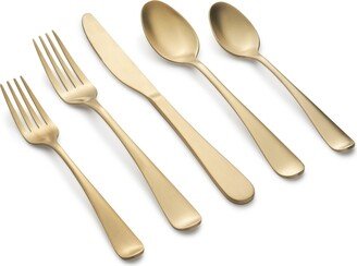 Rhiannon Champagne Satin 20-Piece Flatware Set, Service for 4