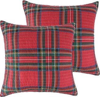 Spencer Holiday Euro Sham Set - Two Euro Shams - Levtex Home