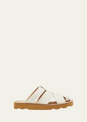 Phaon Caged Leather Platform Slides