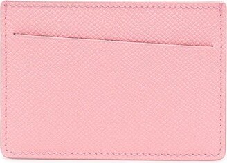 Four-stitch logo leather cardholder