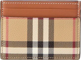 Vintage Check E-Canvas & Leather Card Holder