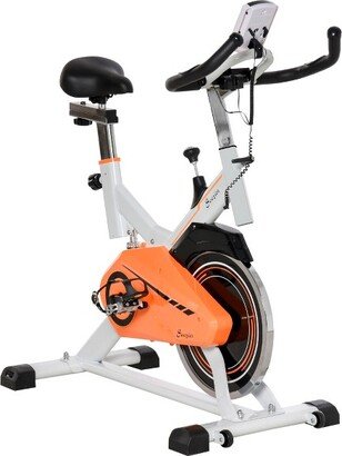Exercise Bike, Indoor Cycling Stationary Bike, Belt Drive, Heart Rate, Adjustable Seat and Handlebar, LCD Monitor for Home Gym Cardio Workout