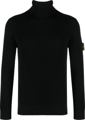 Compass-patch roll-neck jumper-AD