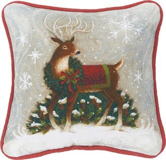 Woodland Deer Petite Printed Throw Pillow