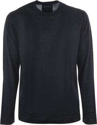 Long-Sleeved Crewneck Straight Hem Top