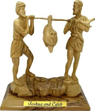 Joshua & Caleb Carrying Grapes in A Unique Olive Wood Statue, Hand Carved, Judaism, Home Decor, Jewish Gift, Holy Land