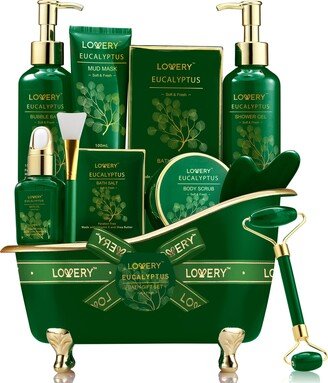 Lovery Luxury Holiday Basket, Eucalyptus Stress Relief Spa Kit, Bath and Body Care