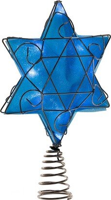 Kurt S. Adler Kurt Adler UL 10-Light LED Silver and Blue Hanukkah Star Shimmer Treetop