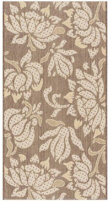 Courtyard Light Chocolate and Cream 2'7 x 5' Outdoor Area Rug