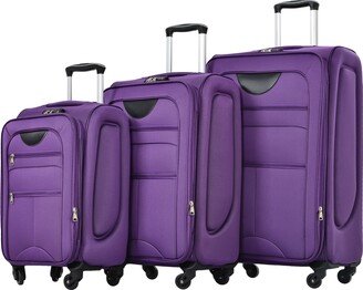 EDWINRAY Softside Luggage Expandable 3 Piece Set Suitcase Lightweight Travel Set-AC